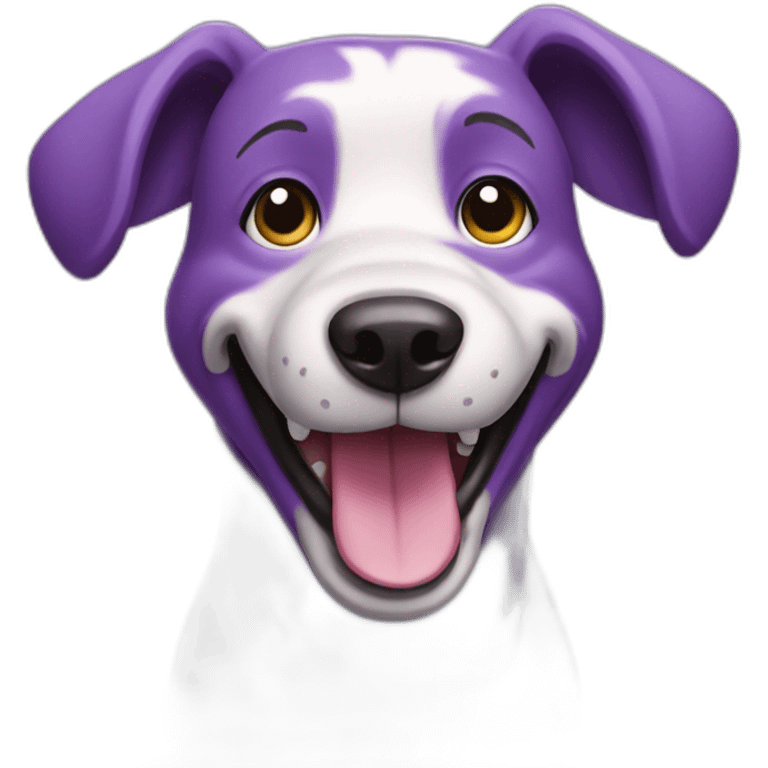 cheerful purple dog emoji