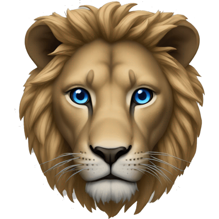 Lion noir enrager au yeux bleu emoji