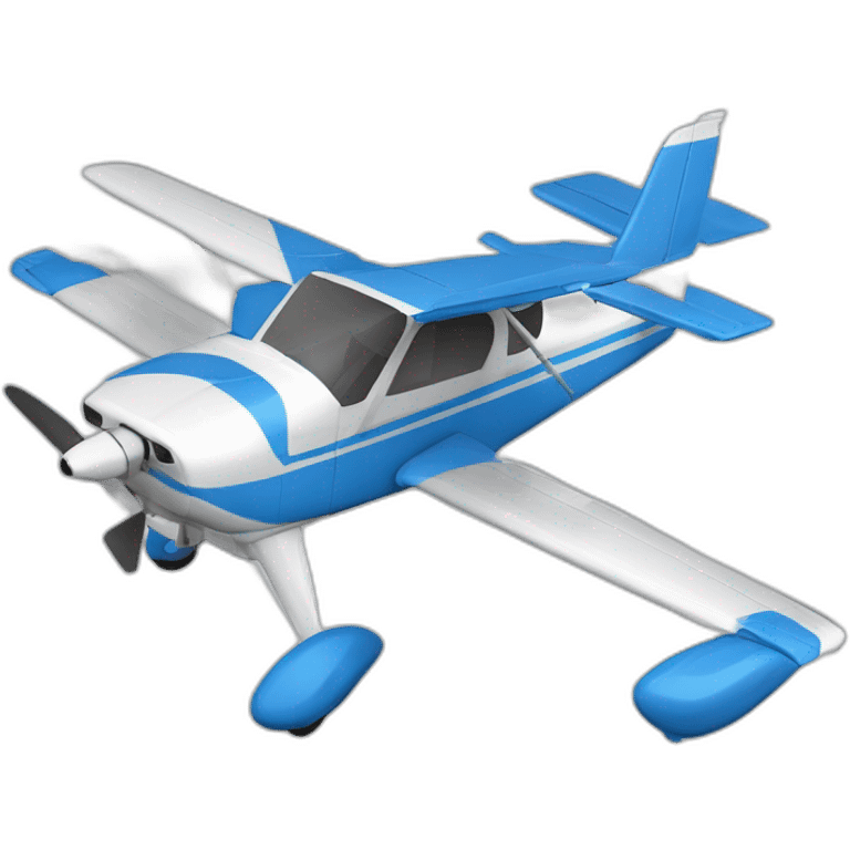 avion cessna 172 celeste, blanco y azul emoji