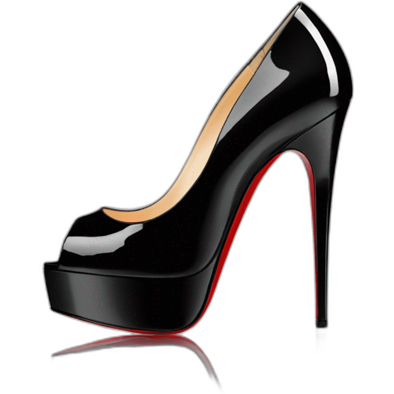 Louboutin Black patent Leather Lady Peep Toe Platform emoji