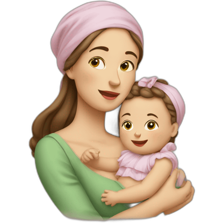 Femme française et son bébé emoji