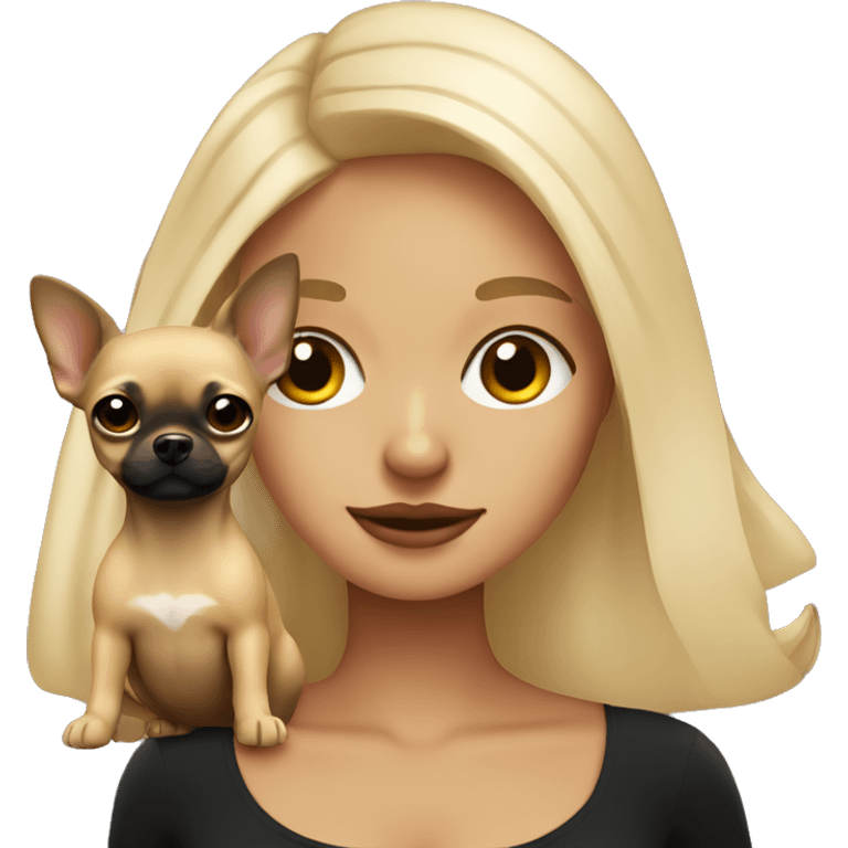 Blond Mexican with black chihuahua emoji