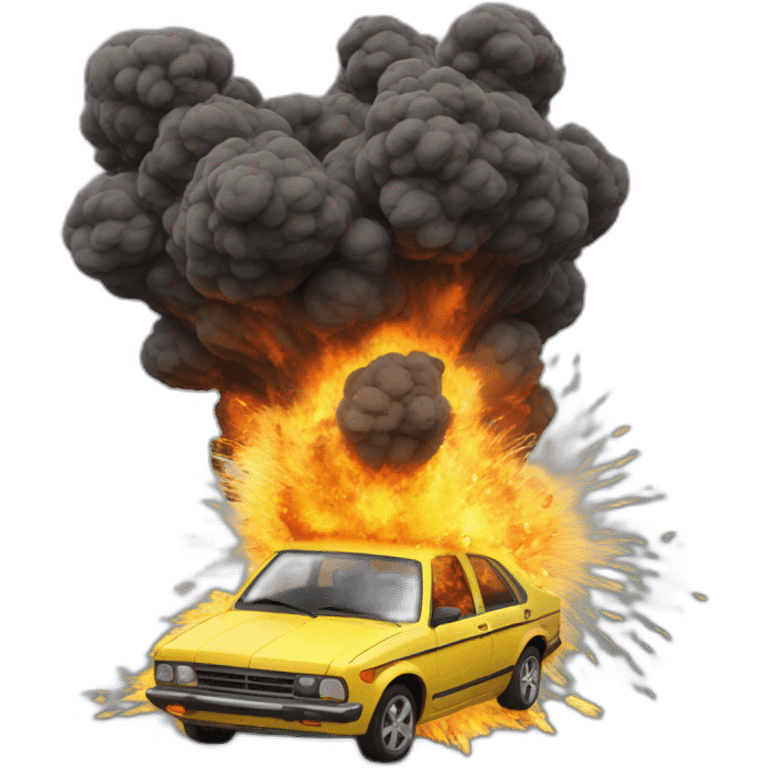 exploding car emoji