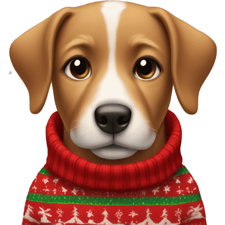 Dog in Christmas sweater  emoji