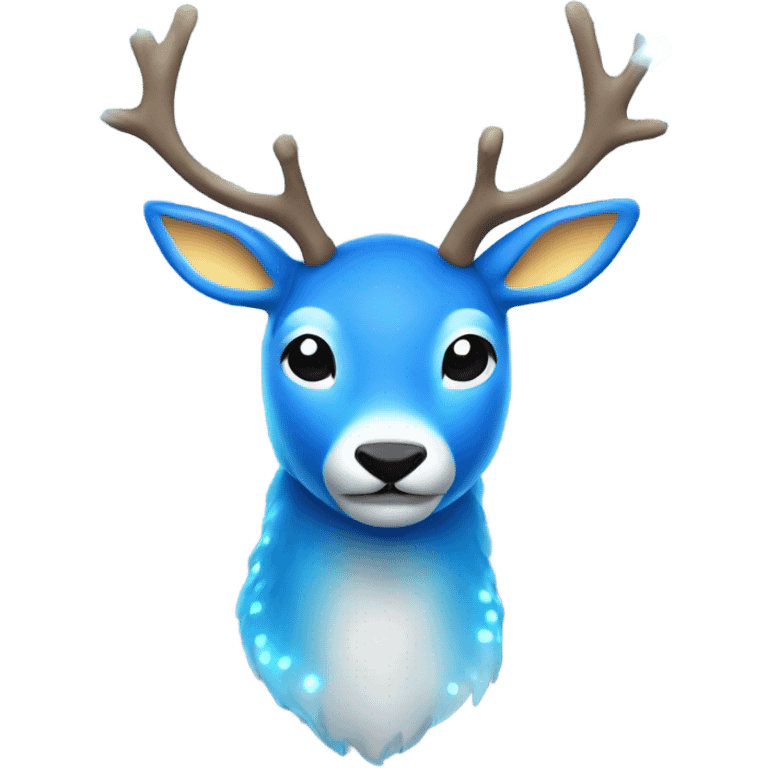 Blue Deer with 8 warm white lights on antlers  emoji