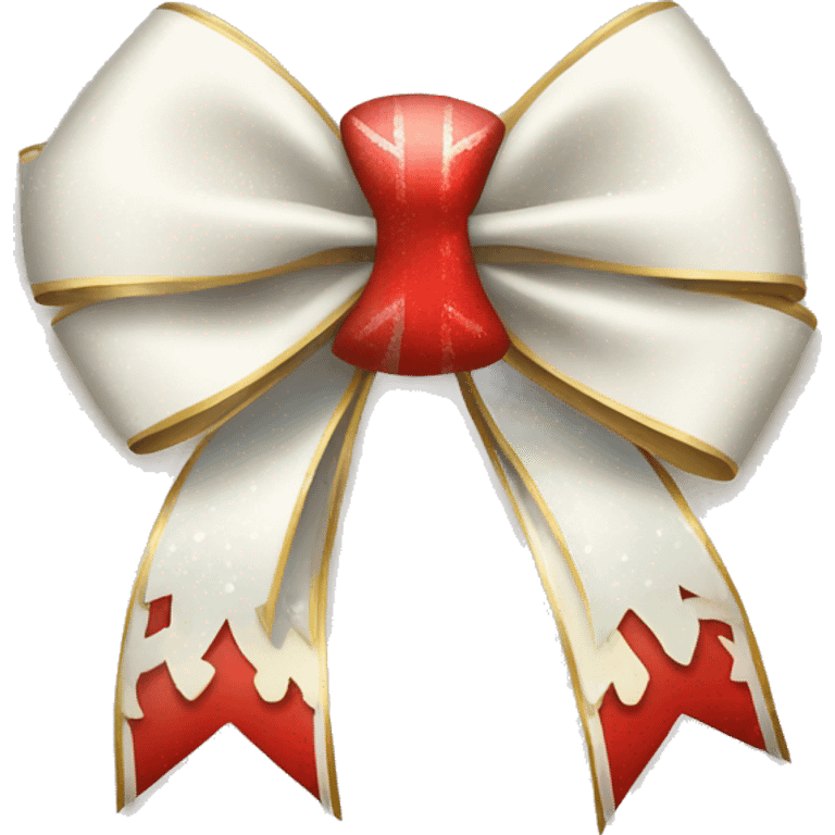 Elegant Christmas bow with Ornament and snowflakes emoji