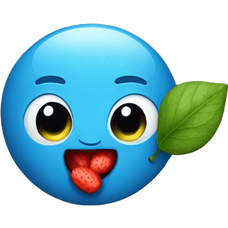 Cute little blue lemon and strawberry  emoji