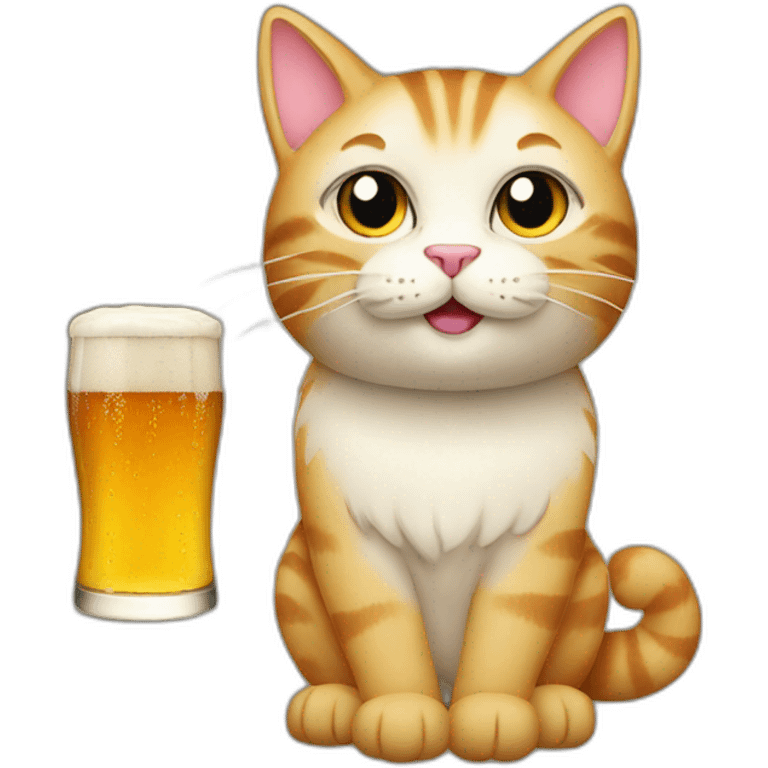 Cat beer emoji