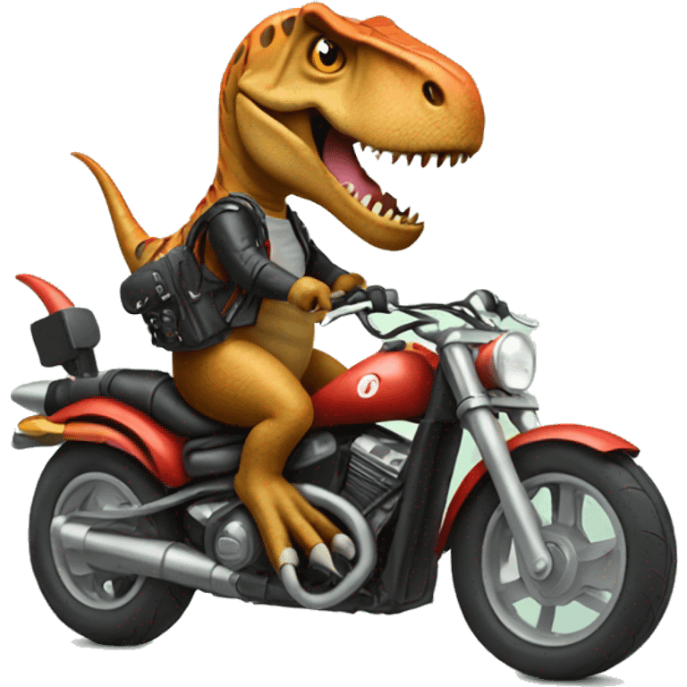 T-Rex riding motorcycle  emoji