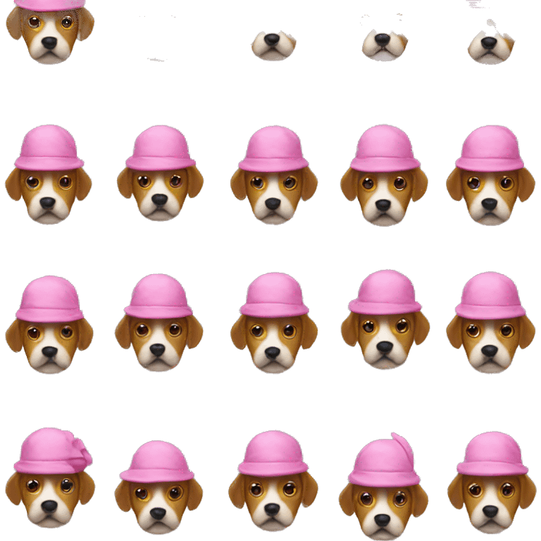 Dog wearing pink hat emoji