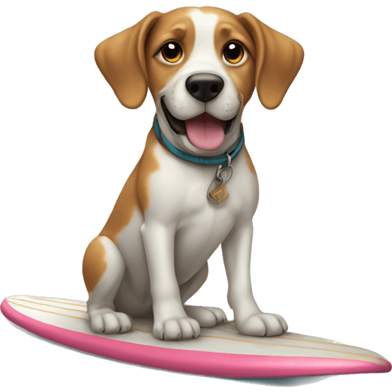 Dog on a surfboard emoji