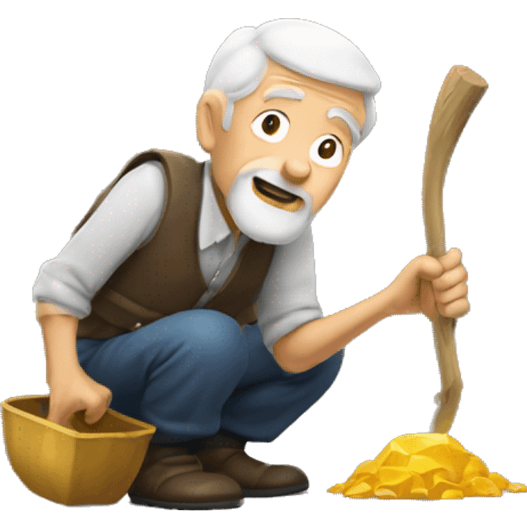 Old man digging for gold emoji