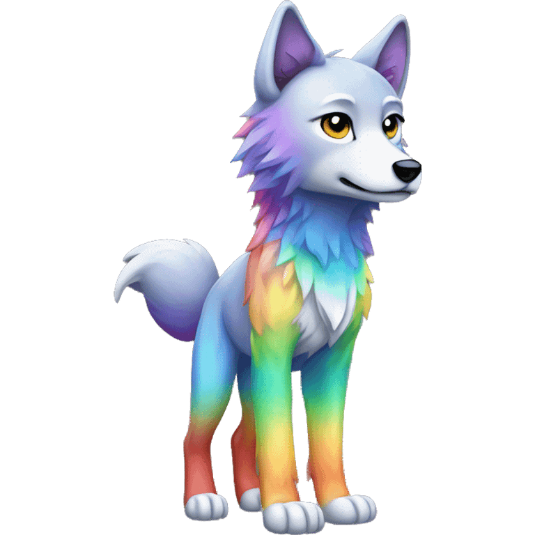 Rainbow Wolf Full Body emoji