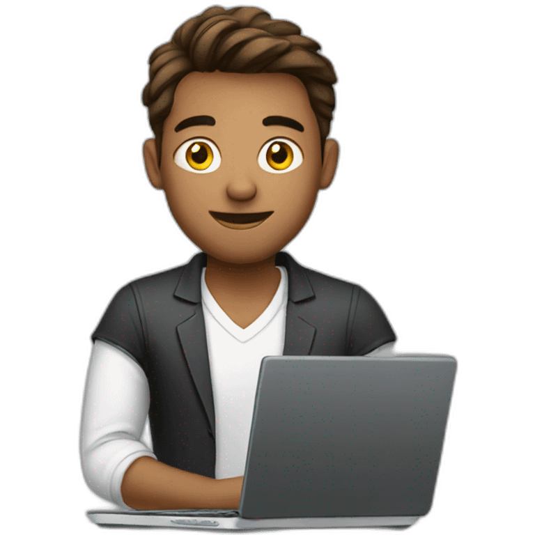  Handsome Man with laptop  emoji