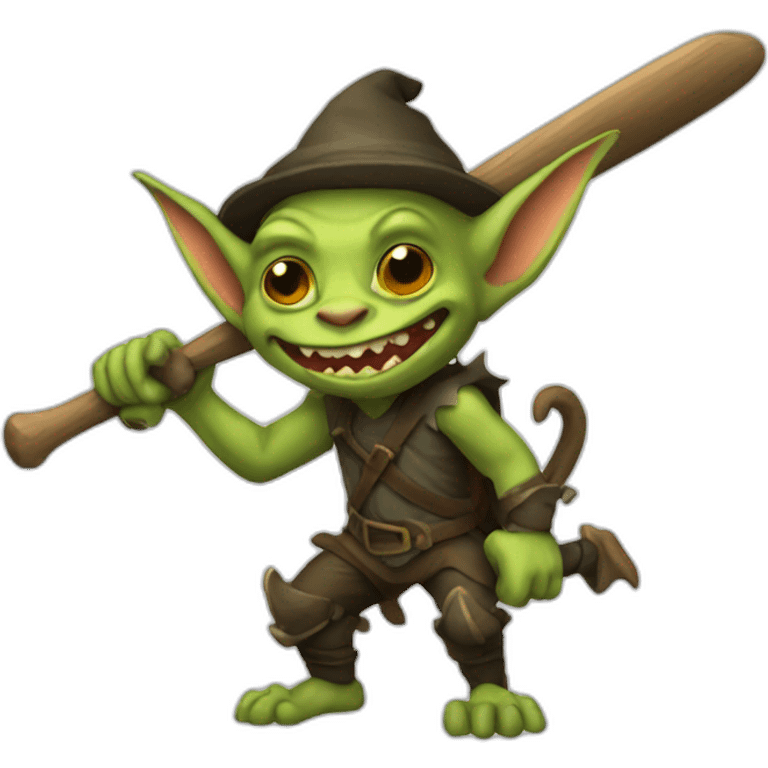 a goblin with a bat emoji