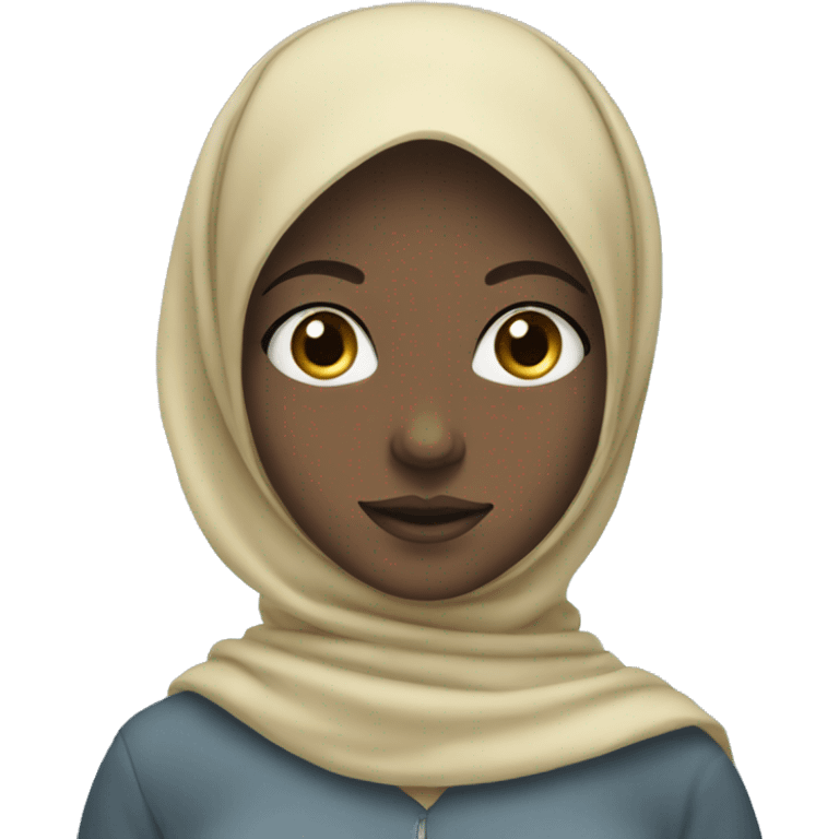 girl with light blue hijab, light blue eyes, freckles  emoji