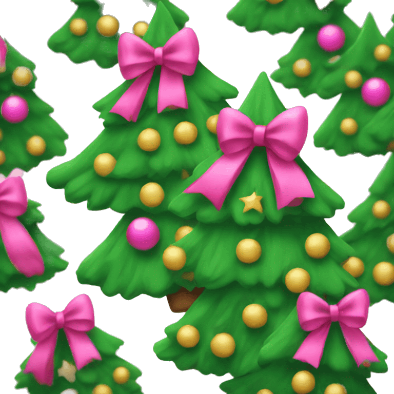 Christmas tree with pink bows  emoji