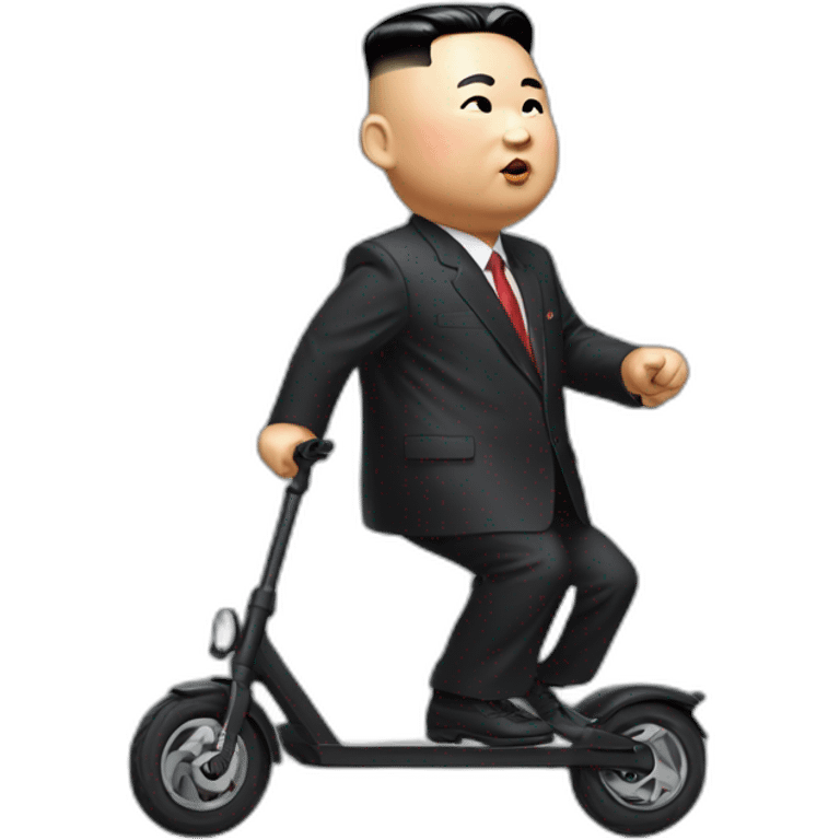 Kim jong un qui fait de la trottinette freestyle  emoji