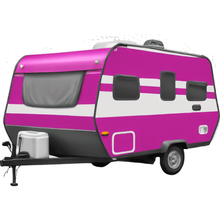 Realistic Magenta Camping Trailer. emoji