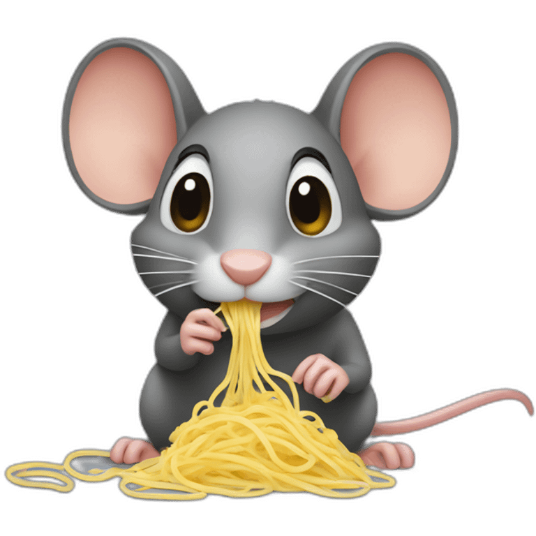 rat eating spaghetti emoji