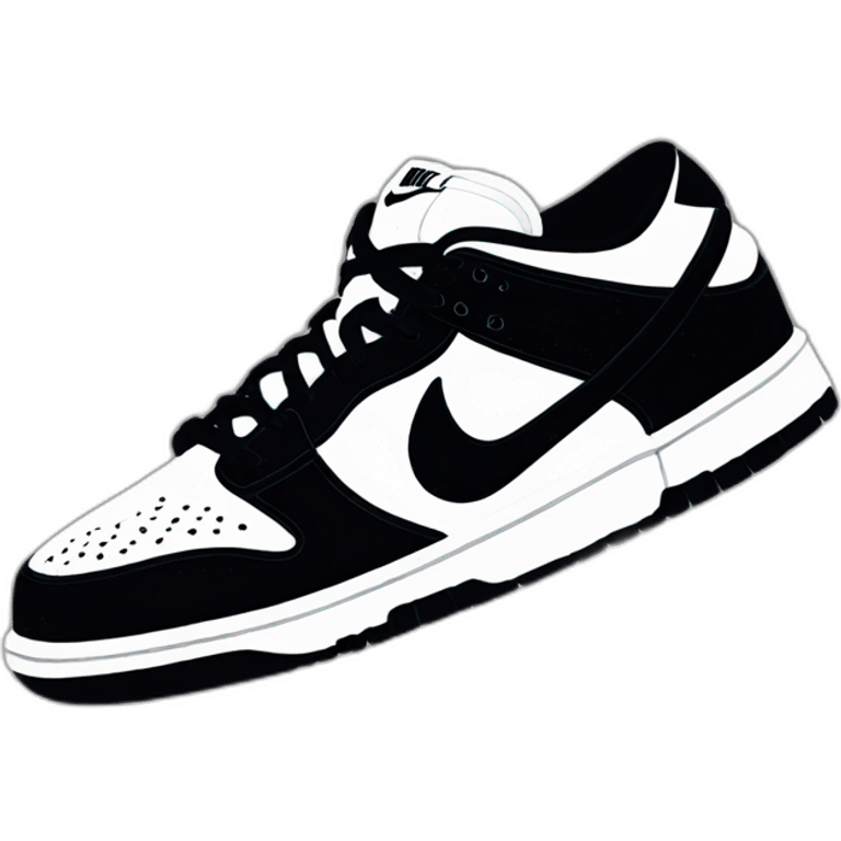 Nike Dunk low Black and white emoji