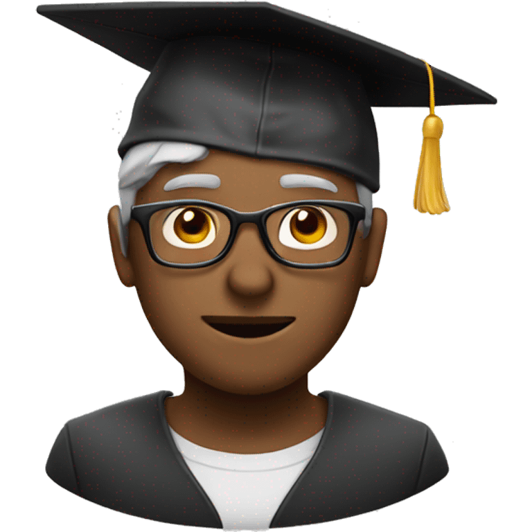 A man in glasses and square academic cap emoji