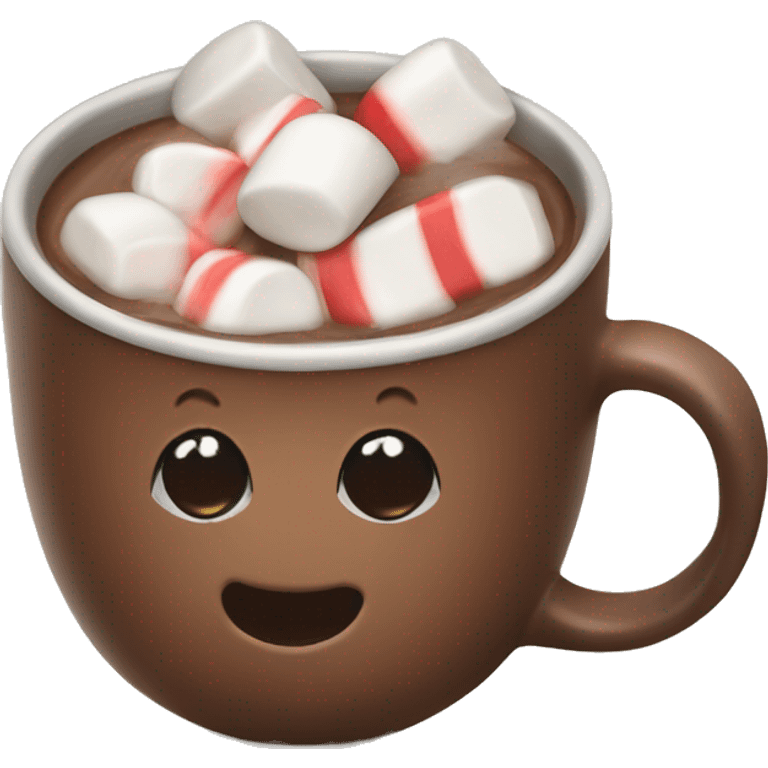 Christmas hot chocolate mug with marshmallows  emoji