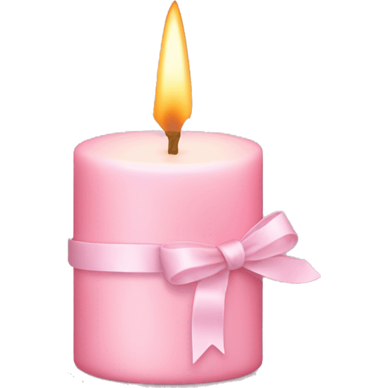 pastel pink christmas candle, with light pink ribbon emoji