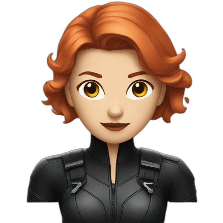 cat in black widow suit emoji