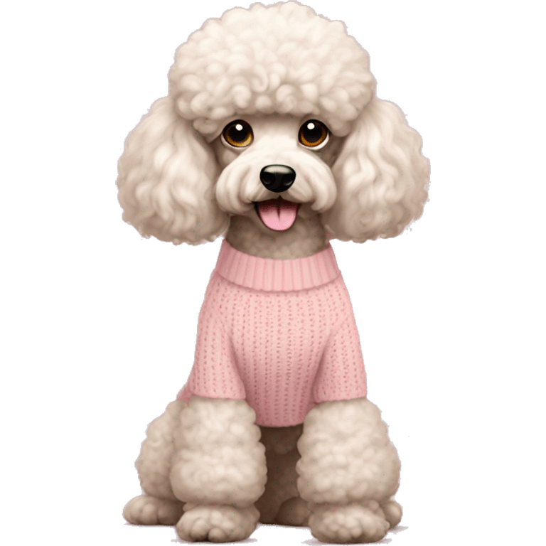 full body poodle in pale pink sweater  emoji