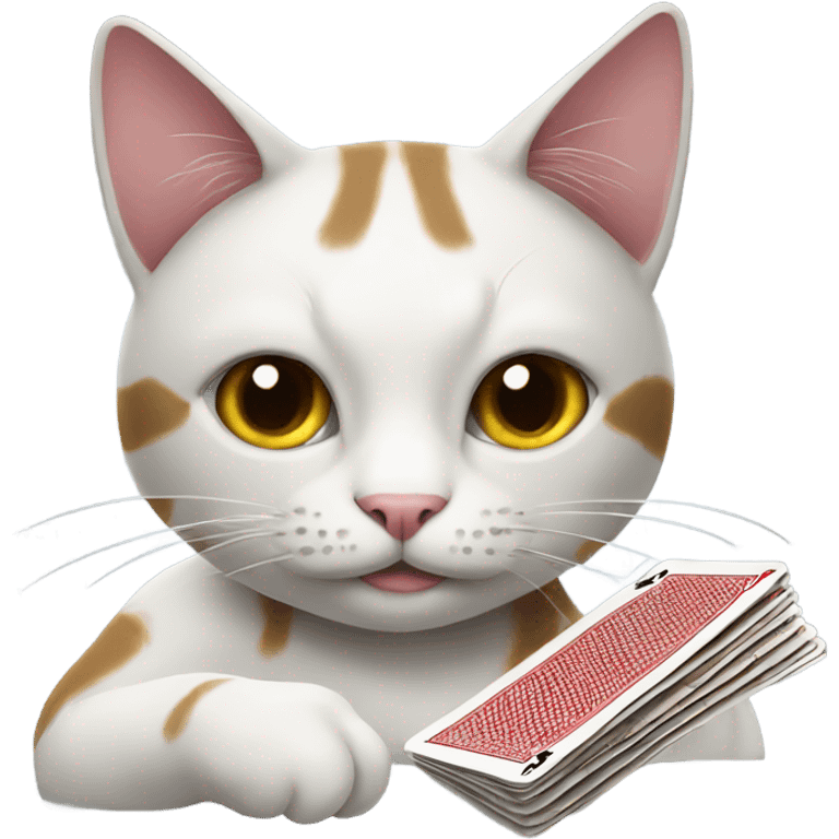 Cat playing poker emoji