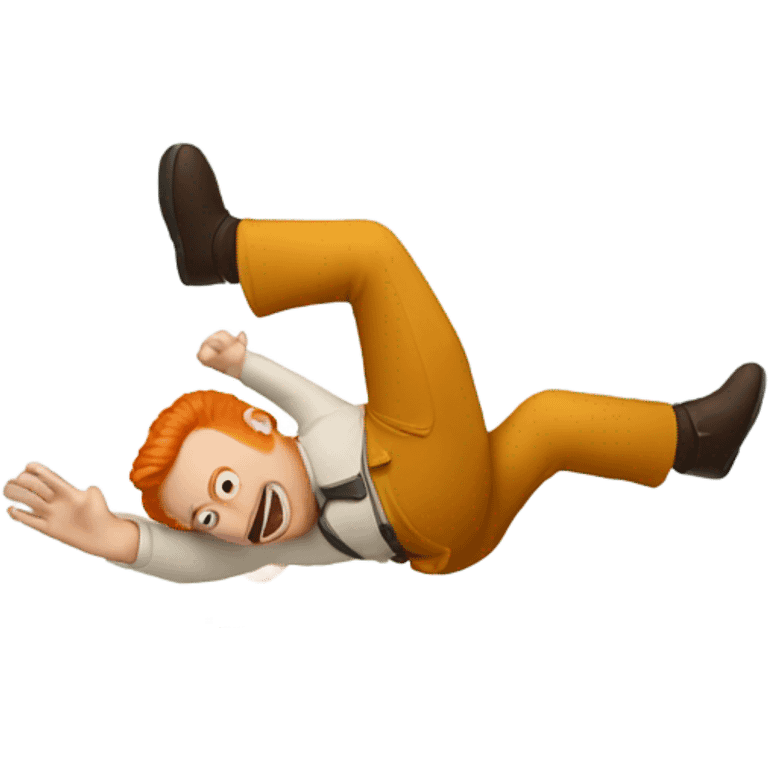 Ginger man falling  emoji