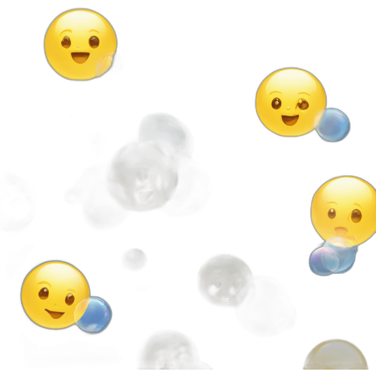 Soap Bubbles flying in light emoji