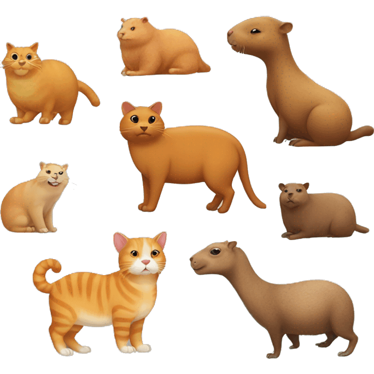 ginger cat and capybara emoji