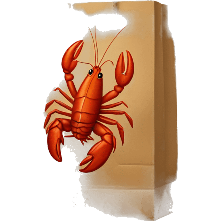 Crawfish in paper bag emoji