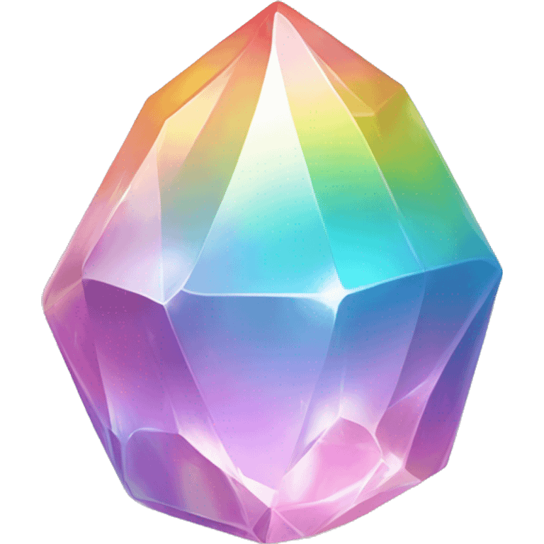 glossy Pastel iridescent rainbow crystal emoji