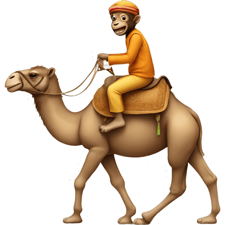 Monkey riding a camel emoji