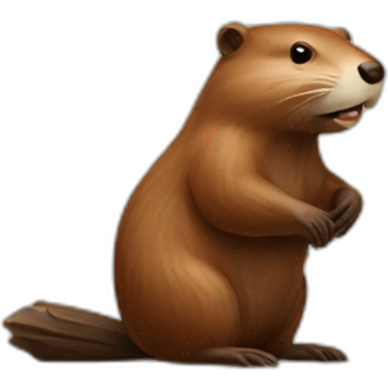 Beaver with head emoji