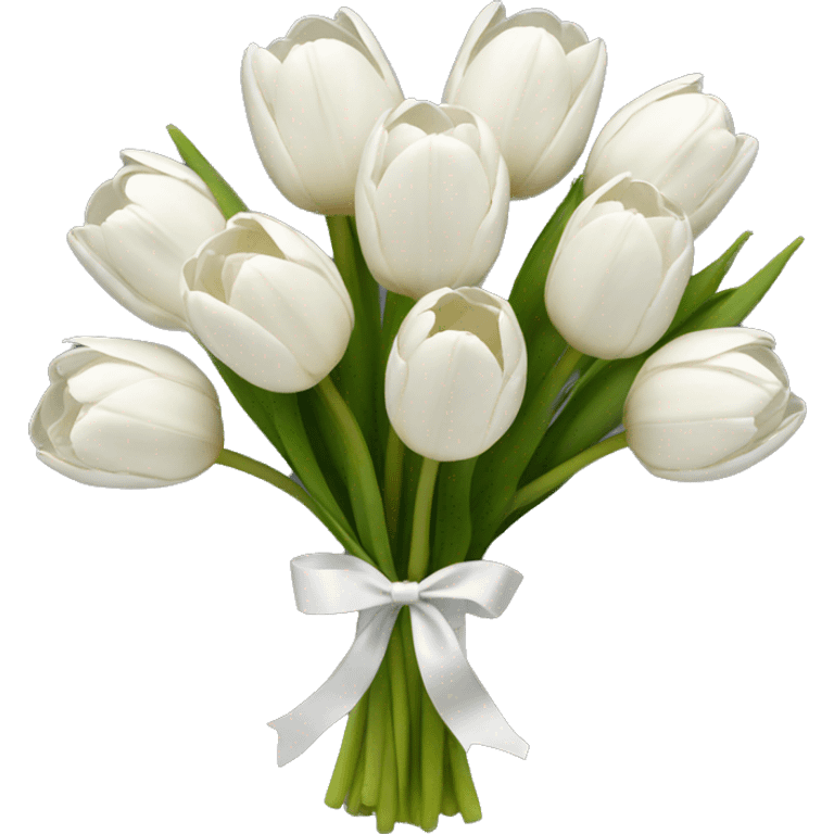 white tulip bouquet  emoji