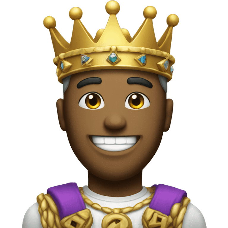 A cool smiley face wearing a crown with “Epic" written on it  emoji