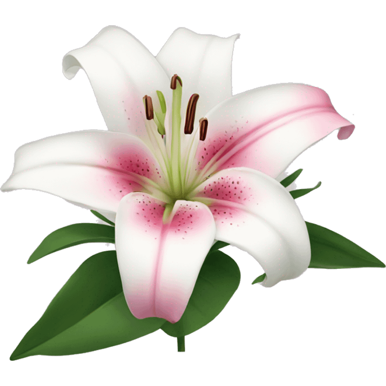 cute white and pink lily flower  emoji