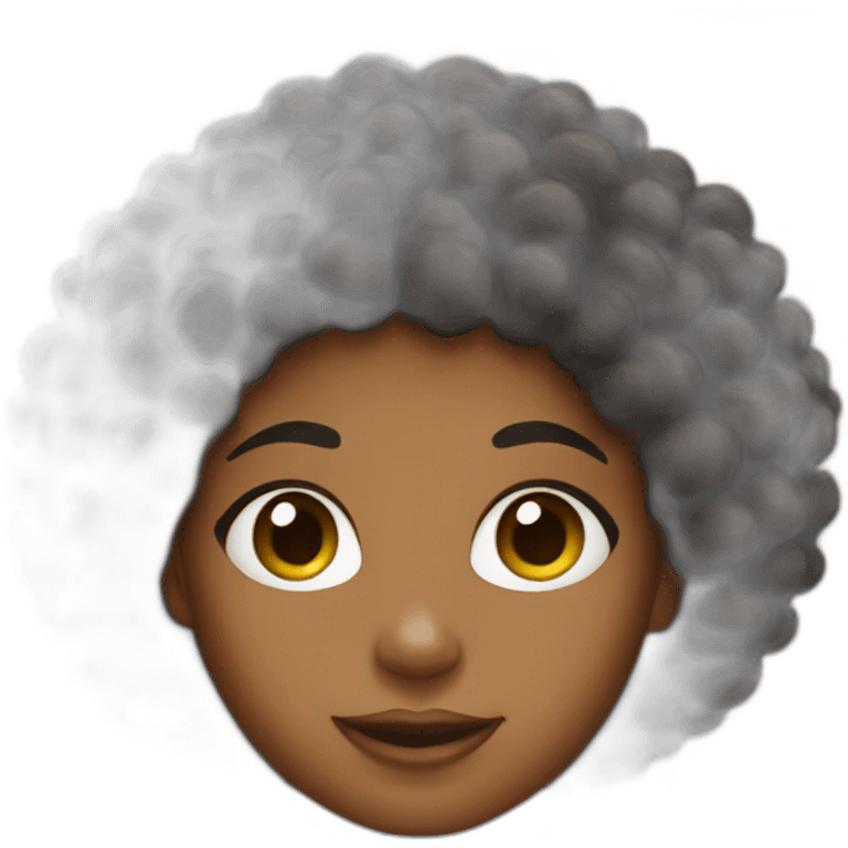 black girl with afro hairs emoji