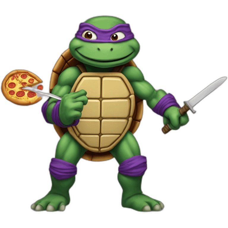 mutant teenage ninja turtle donatello with pizza emoji