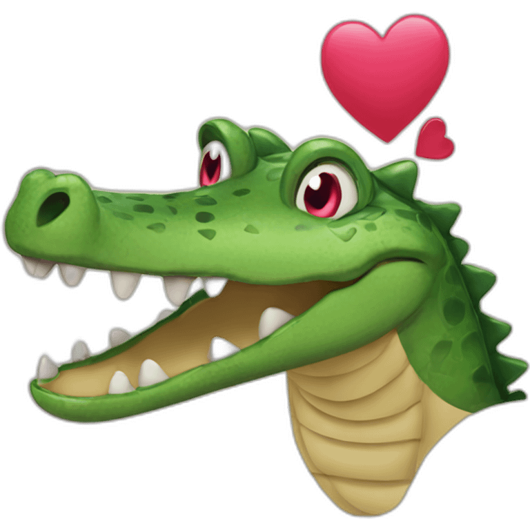 crocodile with hearts instead of eyes emoji