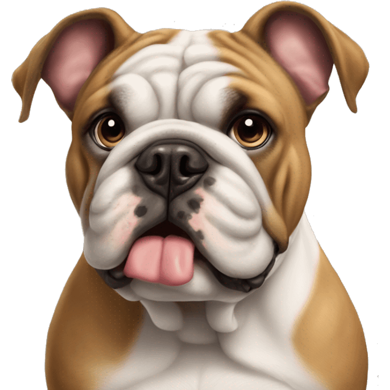 Bulldog ingles lengua fuera emoji