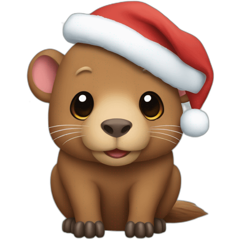 Capibara de navidad emoji