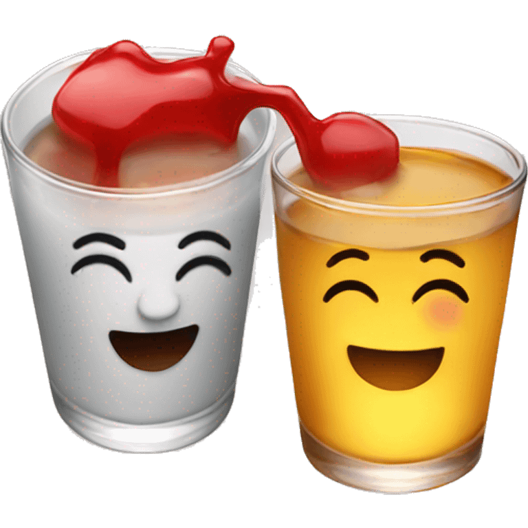 Two drinking small shots cheers  emoji