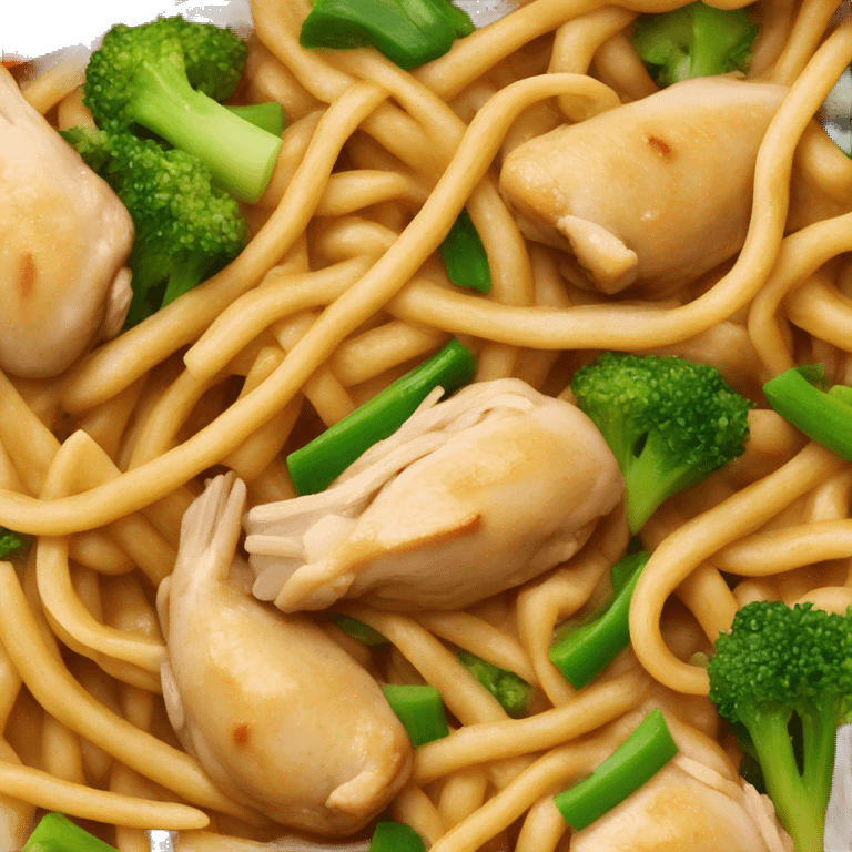 chicken lo mein with veggies emoji