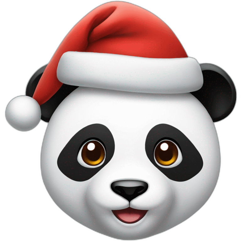 panda face with Christmas hat emoji