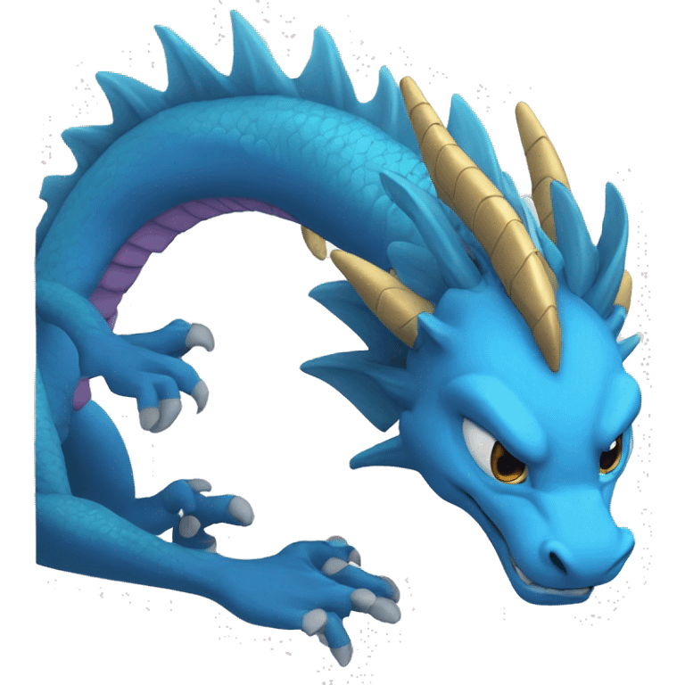 The blue dragon shows a heart with his hands emoji